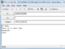 Fax message form